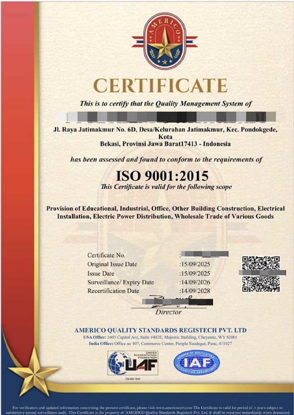 Contoh Sertifikat ISO Akreditasi IAF