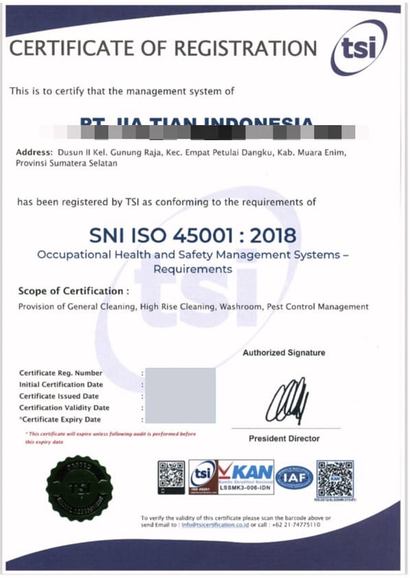 Contoh Sertifikat ISO Akreditasi KAN