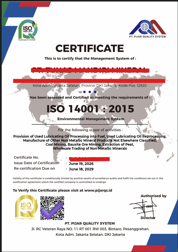 Contoh Sertifikat ISO Non-Akreditasi - sampel 2