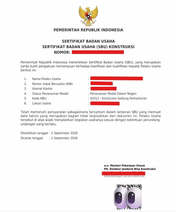 Contoh Sertifikat SBU - sampel kedua